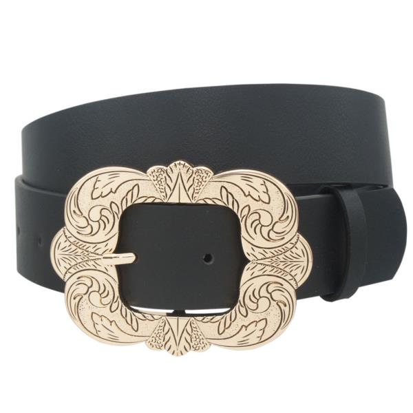 BOHO FLORA FRAME BUCKLE PU BELT