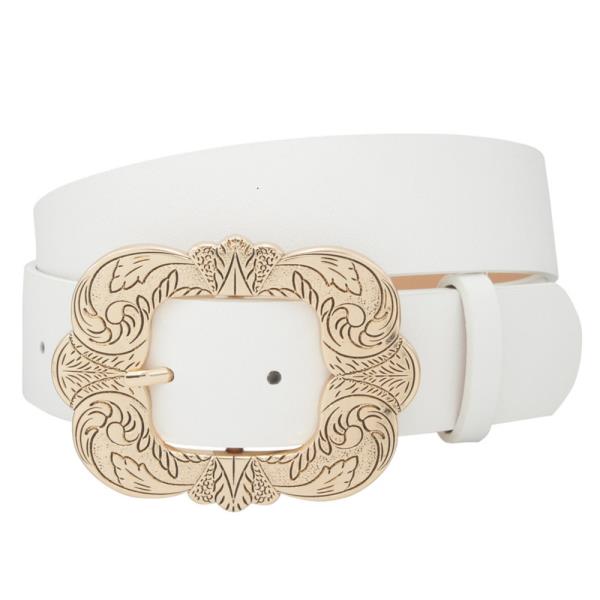 BOHO FLORA FRAME BUCKLE PU BELT