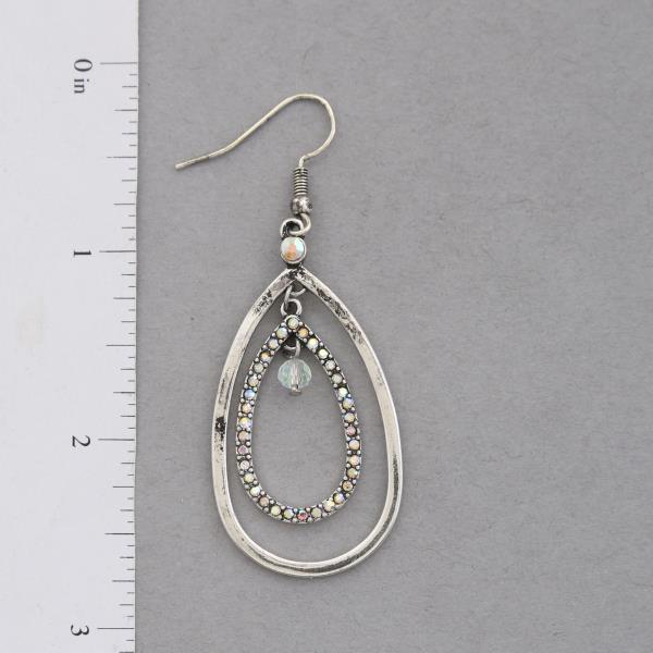 DOUBLE TEARDROP DANGLE METAL EARRING