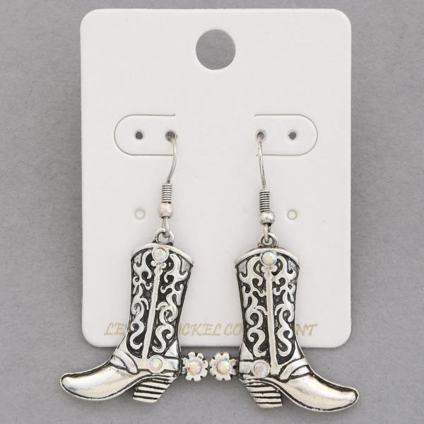 WESTERN STYLE BOOT METAL DANGLE EARRING