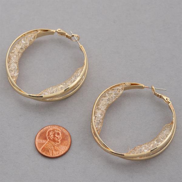 SODAJO DOUBLE HOOP GOLD DIPPED EARRING