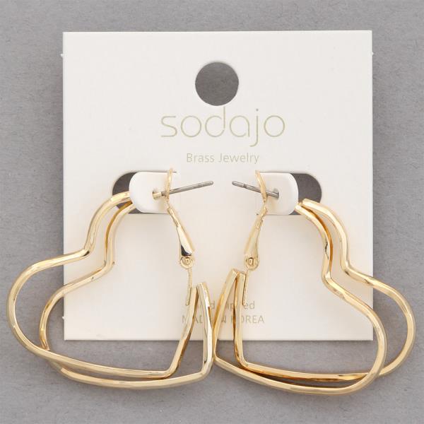 SODAJO DOUBLE HEART SHAPE EARRING