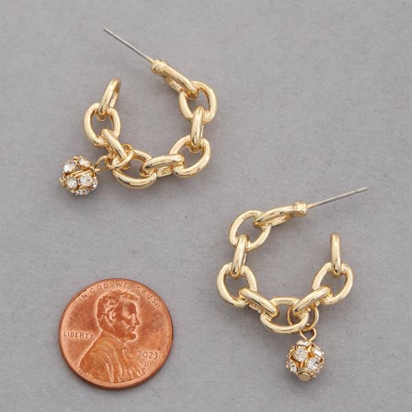 SODAJO OVAL LINK OPEN HOOP GOLD DIPPED EARRING