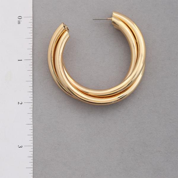 SODAJO DOUBLE OPEN HOOP GOLD DIPPED EARRING