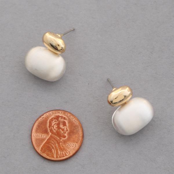 SODAJO PEARL BEAD GOLD DIPPED EARRING