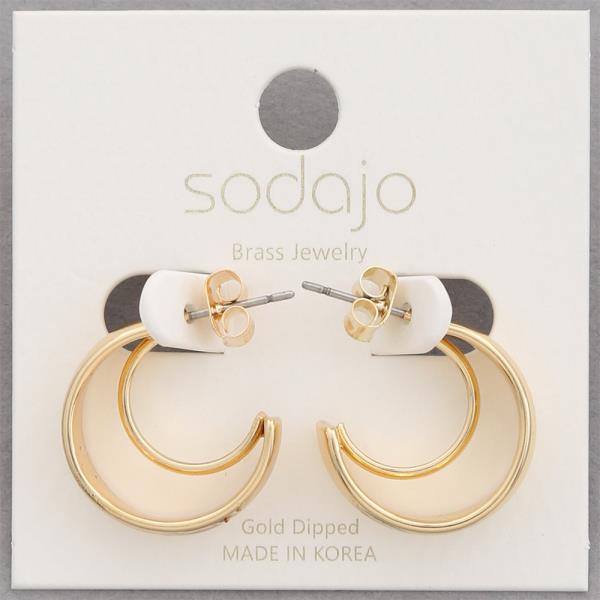 SODAJO MOON SHAPE GOLD DIPPED EARRING