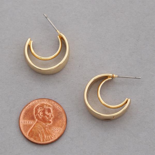 SODAJO MOON SHAPE GOLD DIPPED EARRING