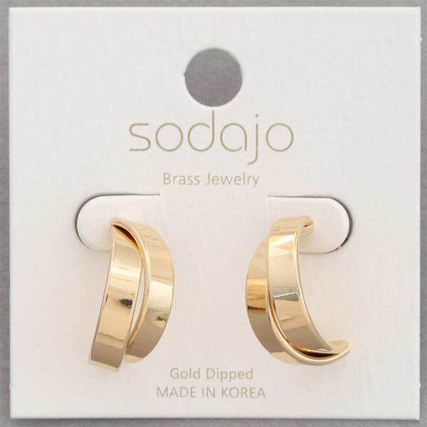 SODAJO DOUBLE HOOP GOLD DIPPED EARRING