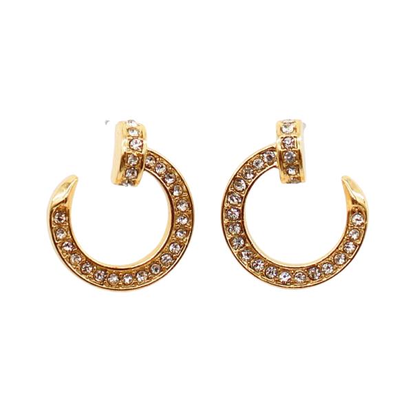 RHINESTONE NAIL SHAPE EARRING