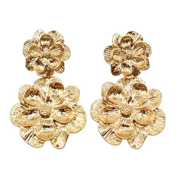 DOUBLE FLOWER DANGLE EARRING