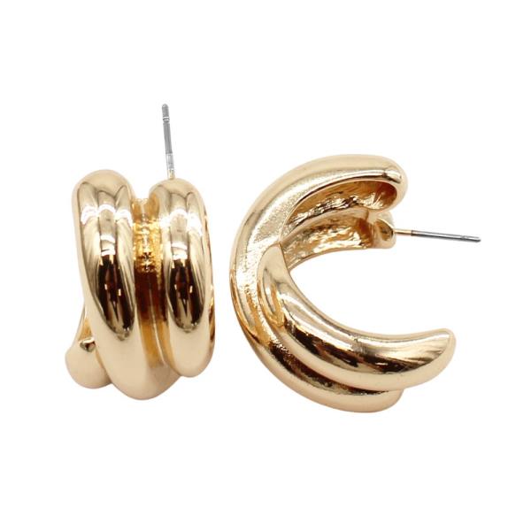 DOUBLE HOOP METAL EARRING