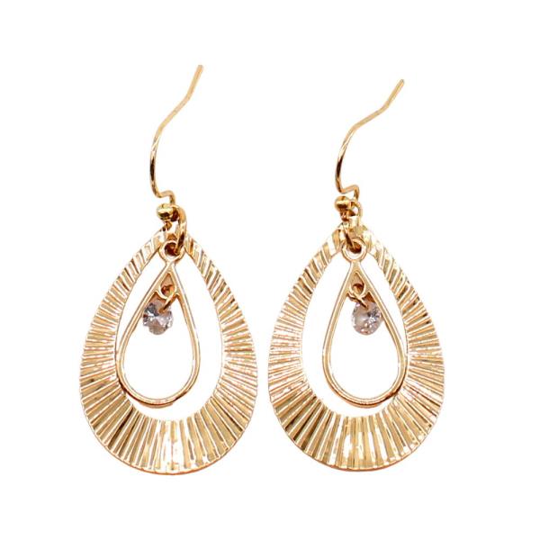 DOUBLE TEARDROP DANGLE EARRING