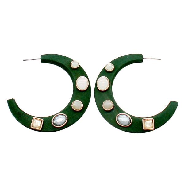 BEADED OPEN HOOP EARRING