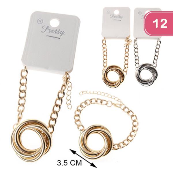 INTERLOCKING RING CHAIN BRACELET (12 UNITS)