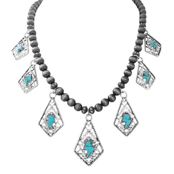 WESTERN STYLE NAVAJO MULTI STONE BEADED NECKLACE