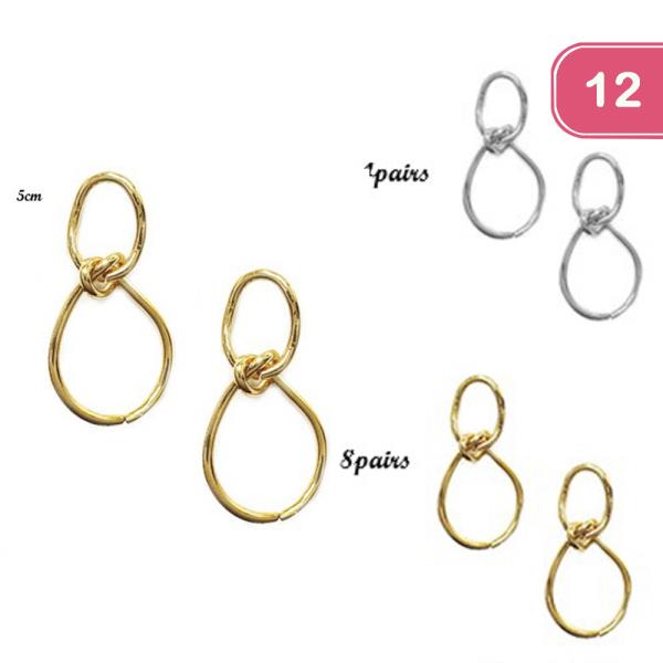 DOUBLE ROUND METAL EARRING (12 UNITS)