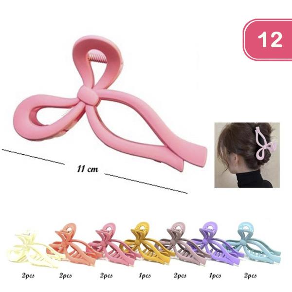 RIBBON HAIR CLAW JAW CLIP (12 UNITS)