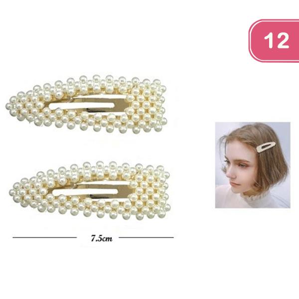 PEARL SNAP HAIR CLIP PIN (12 UNITS)