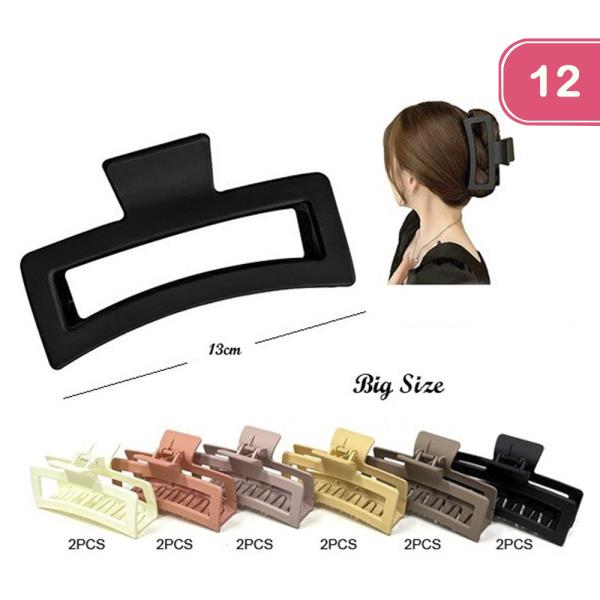 RECTANGLE HAIR CLAW JAW CLIP (12 UNITS)