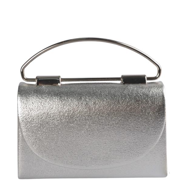 METALLIC HANDLE STRUCTURED HANDBAG