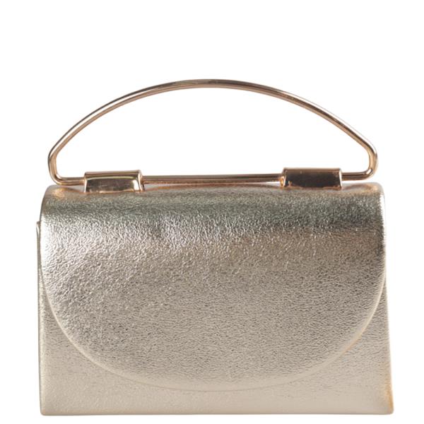 METALLIC HANDLE STRUCTURED HANDBAG