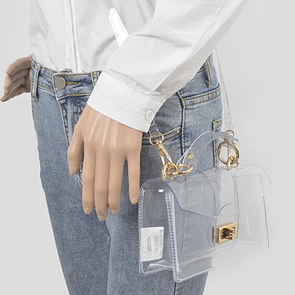 TRANSPARENT TOP HANDLE CROSSBODY BAG