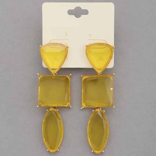 TRANSPARENT MULTI SHAPE DANGLE EARRING