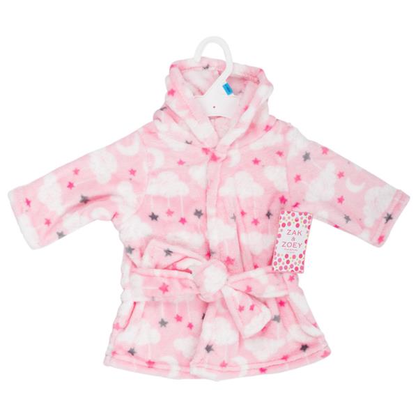 ZAK AND ZOEY BABY HOODED ROBE PINK