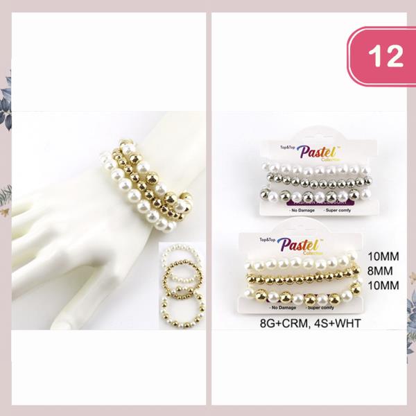 PEARL METAL BRACELET SET(12 UNITS)