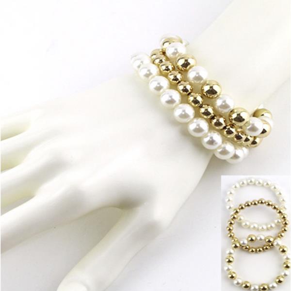 PEARL METAL BRACELET SET(12 UNITS)