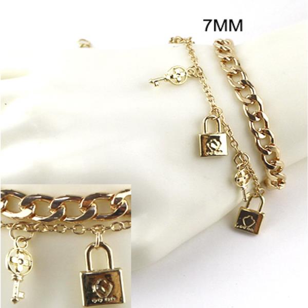 LOCK CHARM METAL BRACELET SET(12 UNITS)