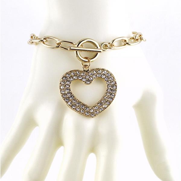 HEART CHARM METAL BRACELET(12 UNITS)