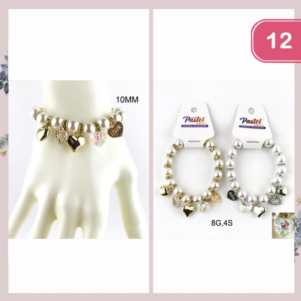 HEART PEARL BRACELET (12 UNITS)