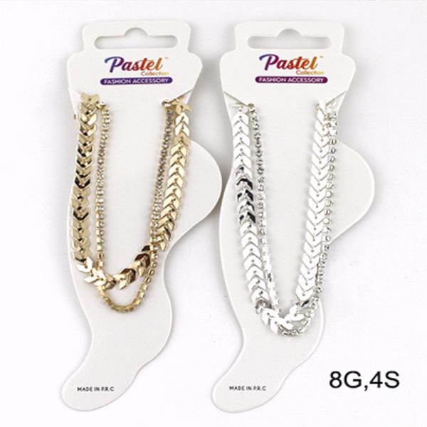 METAL RHINESTONE ANKLET (12 UNITS)