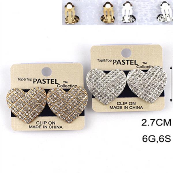 RHINESTONE HEART EARRING (12 UNITS)