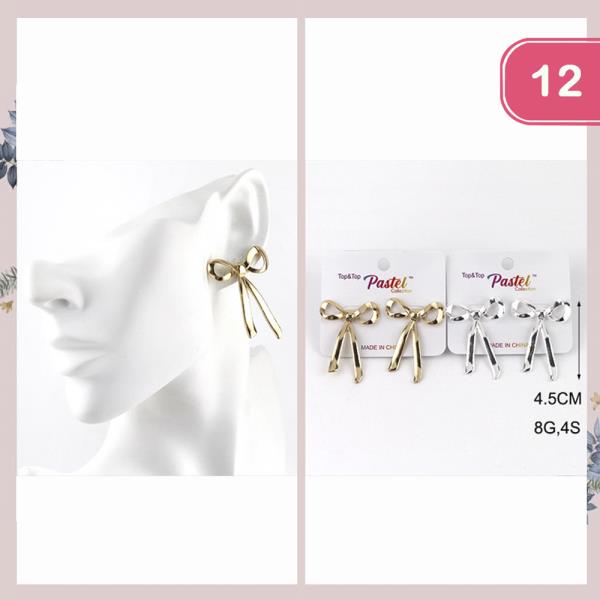 METAL RIBBON EARRING (12 UNITS)