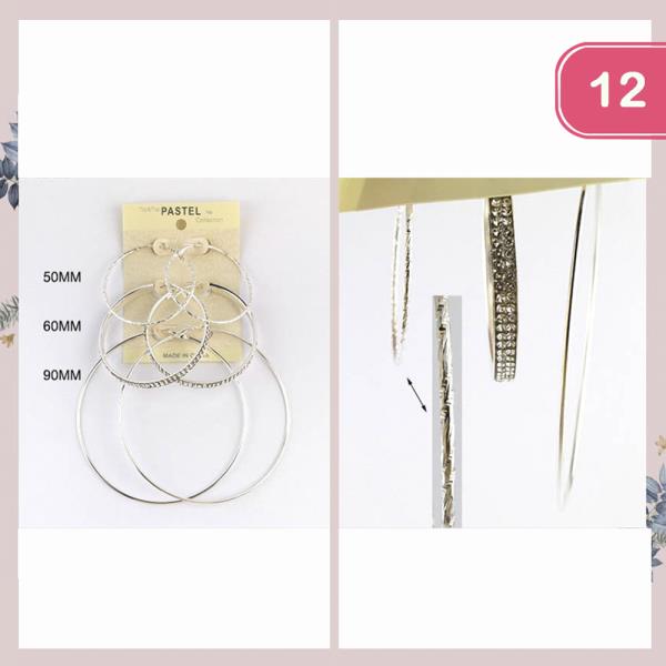 MULTI HOOP EARRING SET (12 UNITS)