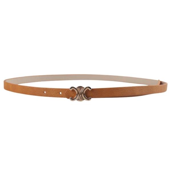 SLIM FAUX LEATHER BELT WITH METAL BUCKLE