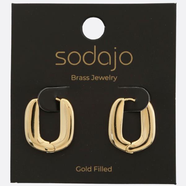 SODAJO U SHAPE GOLD FILLED EARRING