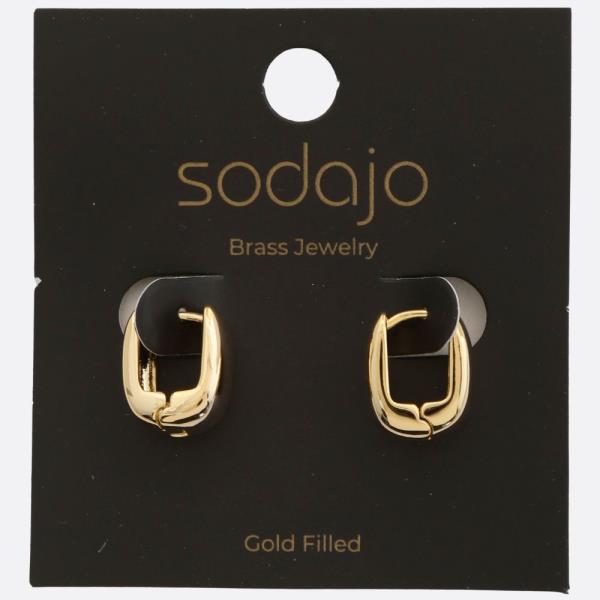 SODAJO OVAL SHAPE GOLD FILLED EARRING