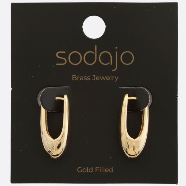 SODAJO OVAL SHAPE GOLD FILLED EARRING