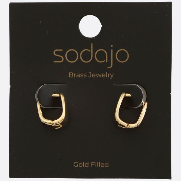 SODAJO WIDE U SHAPE GOLD FILLED EARRING