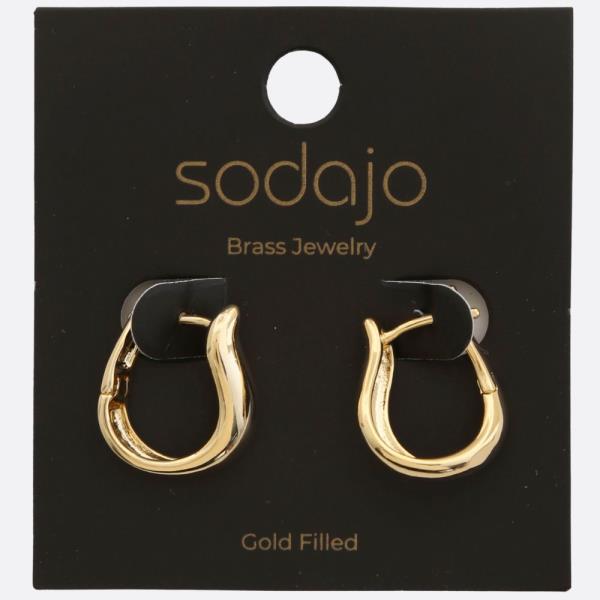 SODAJO U SHAPE GOLD FILLED EARRING