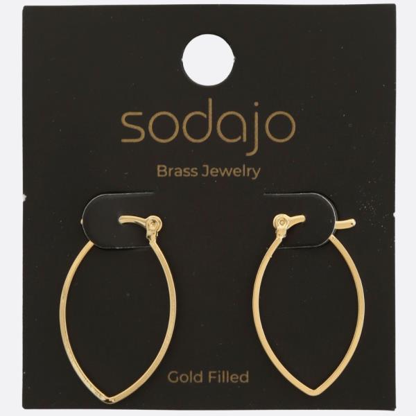 SODAJO POINTED OVAL GOLD FILLED EARRING