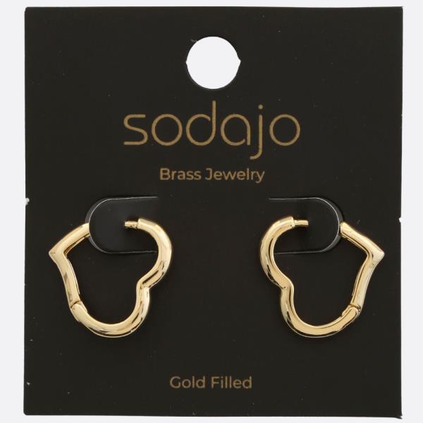 SODAJO HEART SHAPE GOLD FILLED EARRING