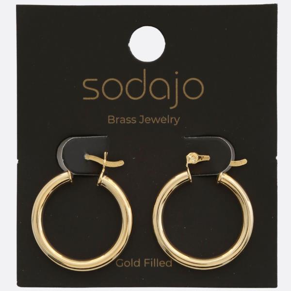 SODAJO PIPE GOLD FILLED HOOP EARRING