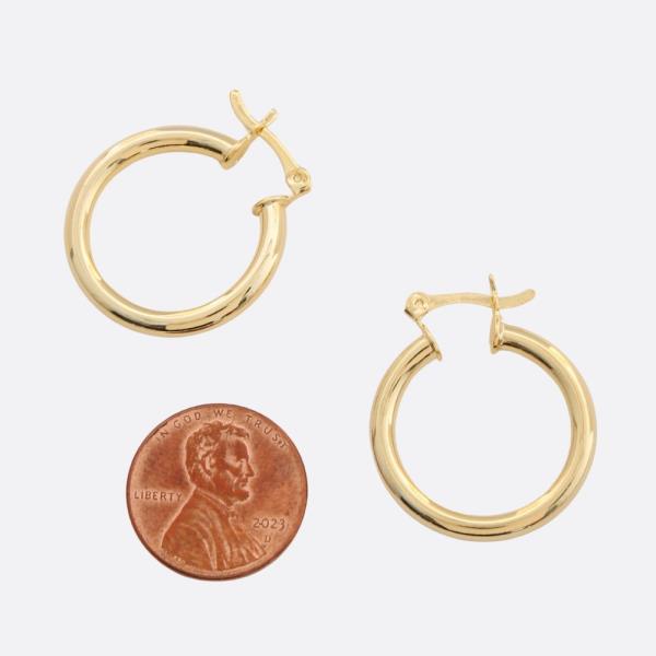 SODAJO PIPE GOLD FILLED HOOP EARRING