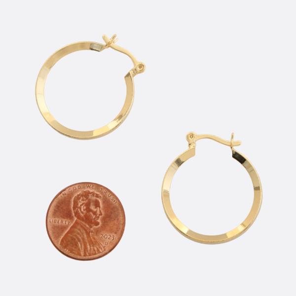 SODAJO SQUARE EDGE GOLD FILLED HOOP EARRING