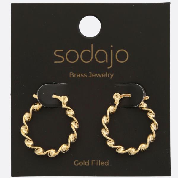 SODAJO TWISTED LINK GOLD FILLED EARRING