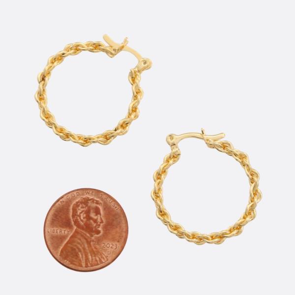 SODAJO BRAIDED LINK GOLD FILLED HOOP EARRING